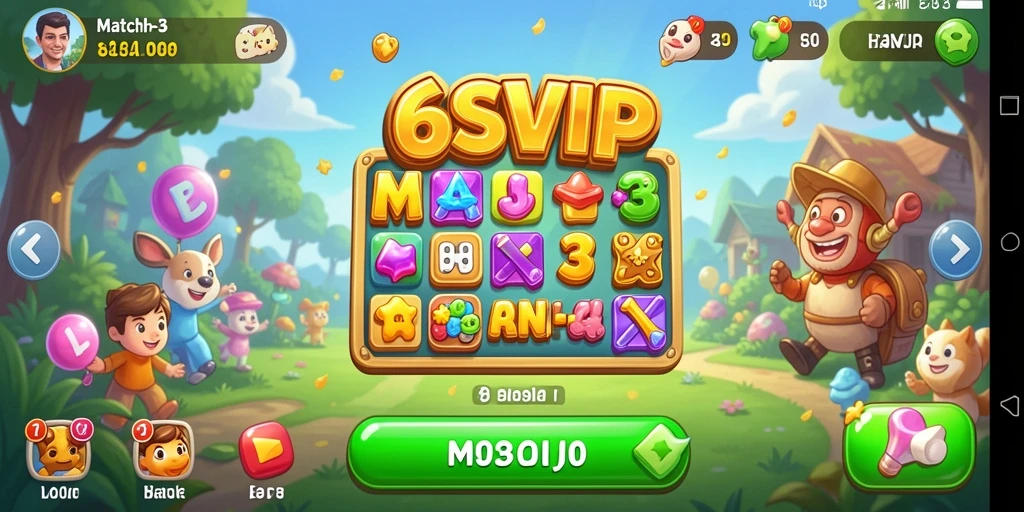 Gameplay seru dan menantang dari 6SVIP dalam mode Match-3.
