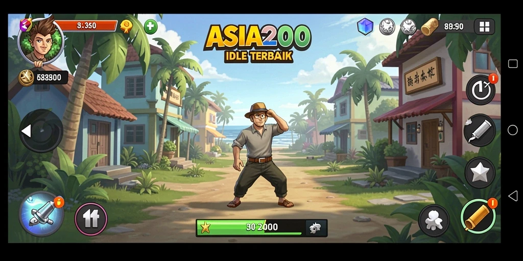 Tangkapan layar utama ASIA200 menampilkan gameplay seru dan menarik dari genre Idle.