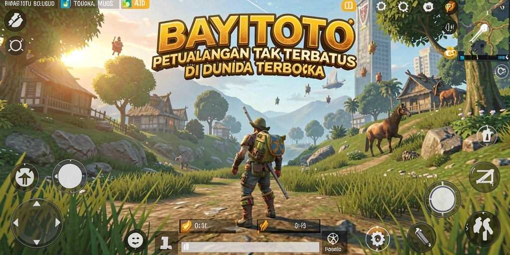 Screenshot gameplay BAYITOTO menunjukkan petualangan seru dalam dunia terbuka.