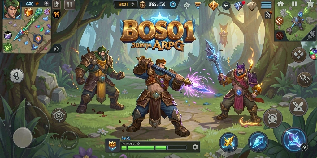 Tampilan screenshot dari gameplay aksion petualangan ARPG di BOS01.