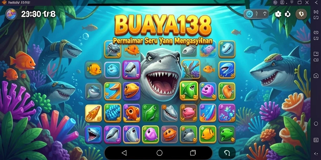 Tampilan gameplay BUAYA138 dengan simbol berwarna-warni yang menantang.