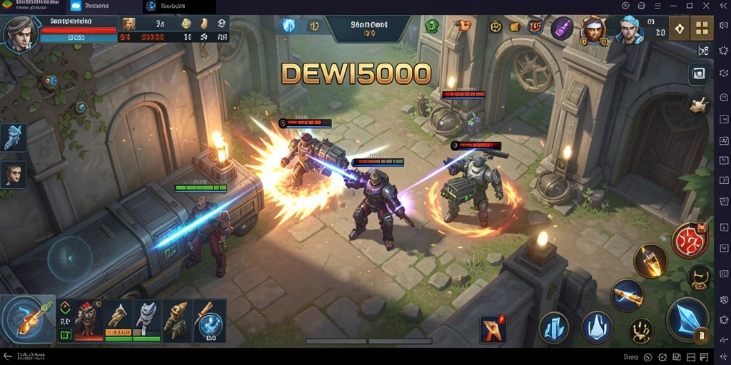 Screenshot DEWI5000 menampilkan aksi strategi yang mendebarkan.