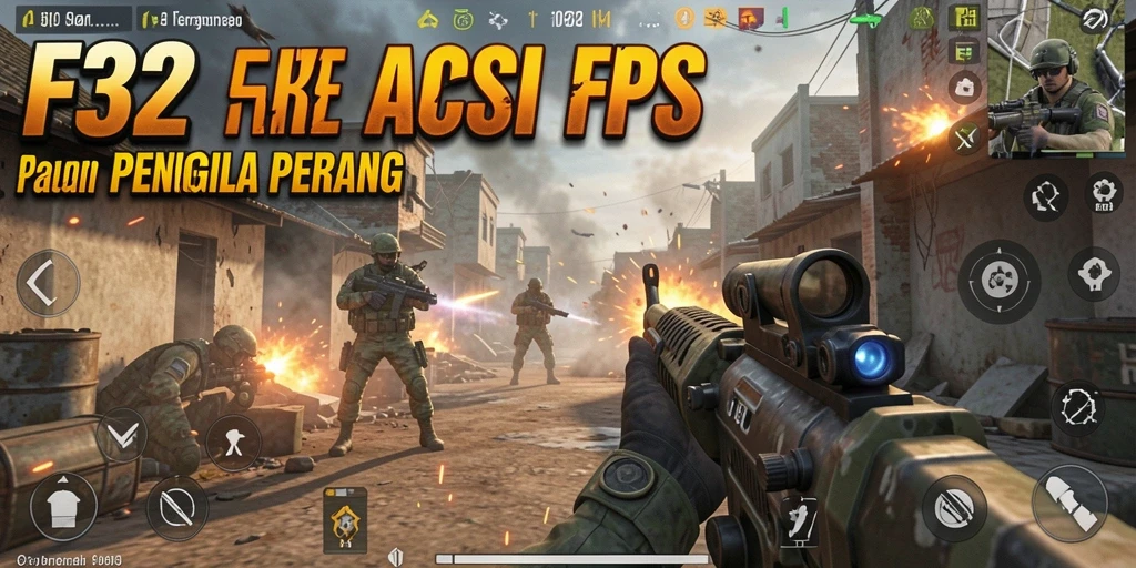 Tangkapan layar gameplay F32 menunjukkan aksi seru dalam pertempuran.
