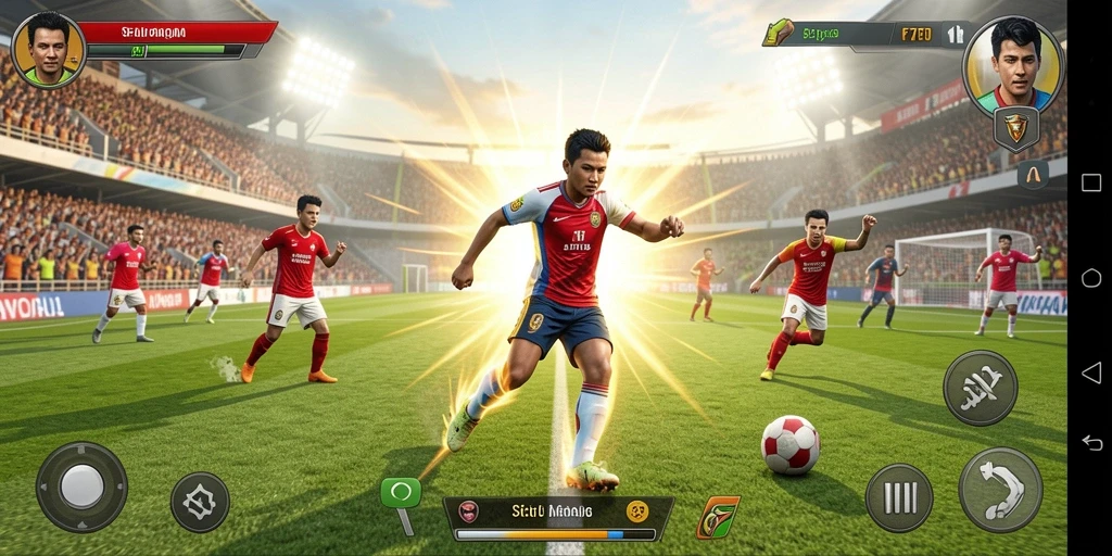 Gameplay F7F7 menampilkan aksi olahraga yang seru dan mendebarkan.