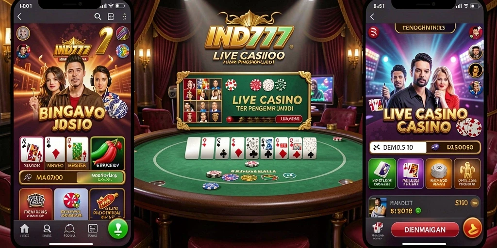 Tampilan permainan langsung dari dealer profesional di IND777.