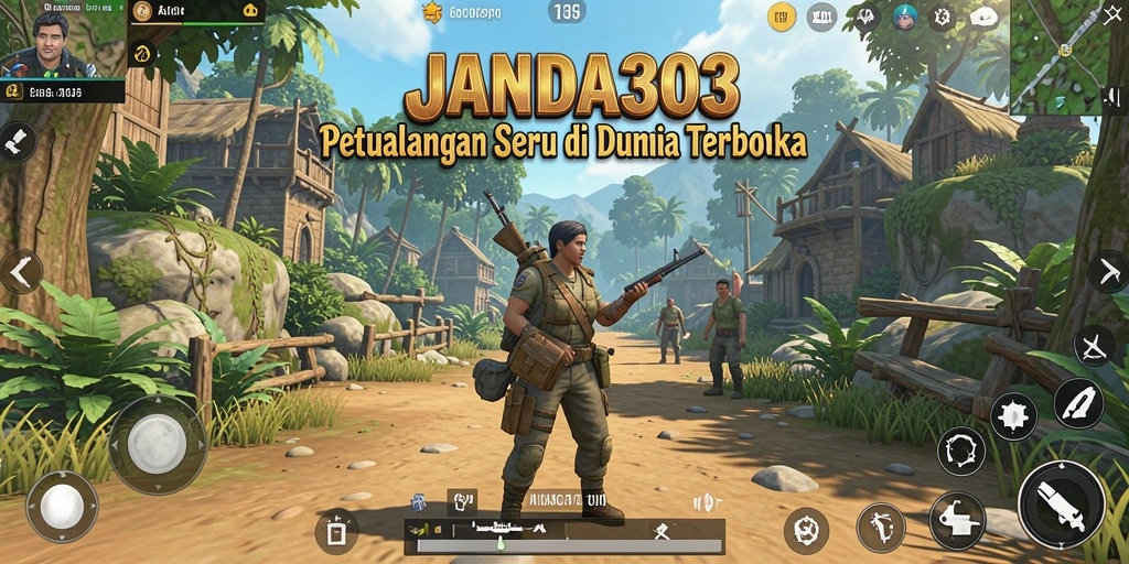 Screenshot gameplay <strong>JANDA303</strong> menampilkan petualangan seru di dunia terbuka.