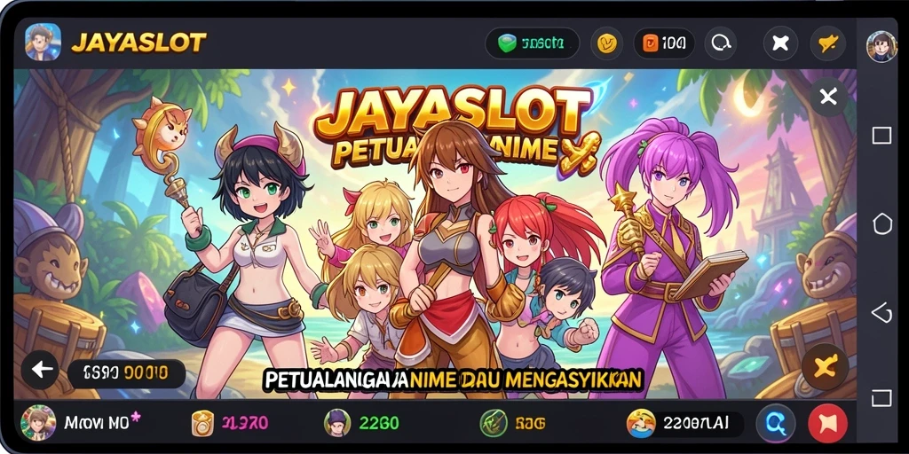 Tampilan gameplay JAYASLOT yang memukau dengan karakter anime.