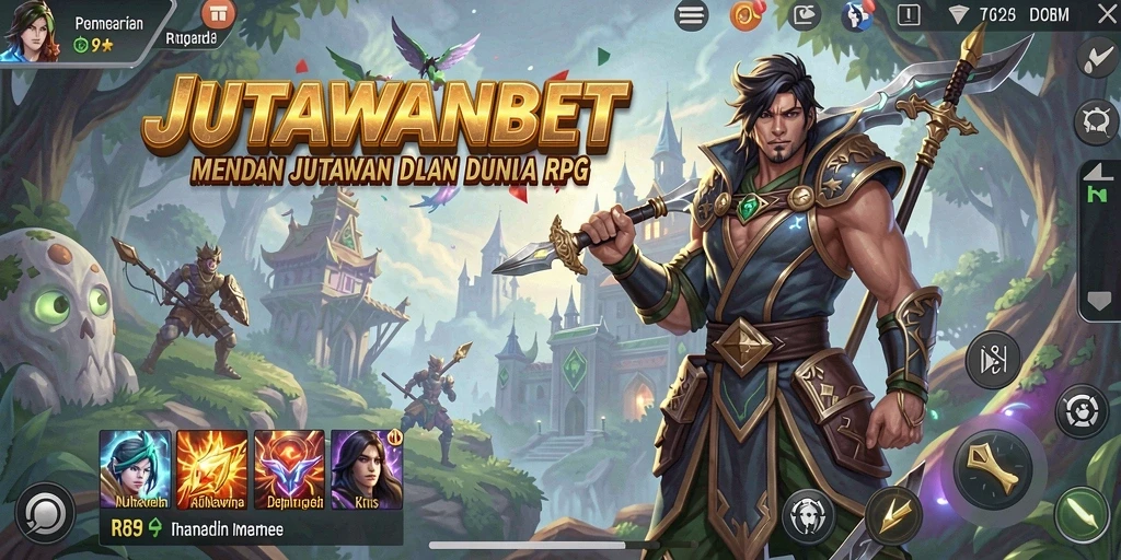 Gameplay seru JUTAWANBET menunjukkan karakter berpetualang.