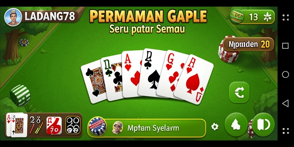 Tampilan menarik dari gameplay Gaple di LADANG78.