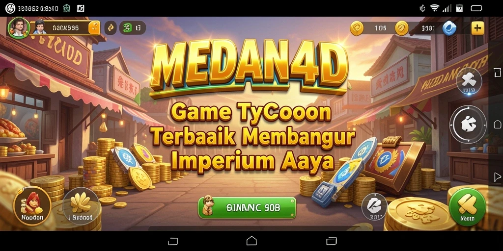 Tangkapan layar gameplay MEDAN4D yang menampilkan pembangunan bisnis yang menarik.