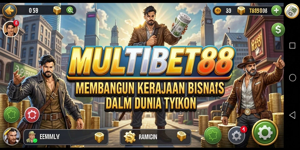Tampilan utama gameplay MULTIBET88 menampilkan pembangunan bisnis yang dinamis.