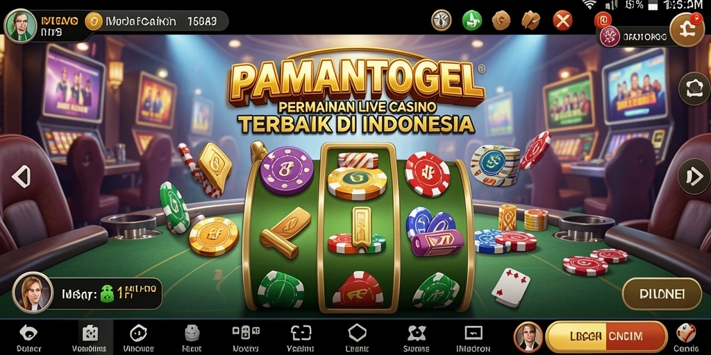 Screenshot PAMANTOGEL menunjukkan dealer langsung dan interaksi pemain yang menarik.