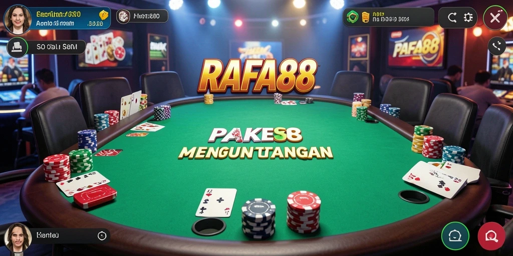 Screenshot RAFA88 menunjukkan pemain terlibat dalam permainan Poker yang seru.