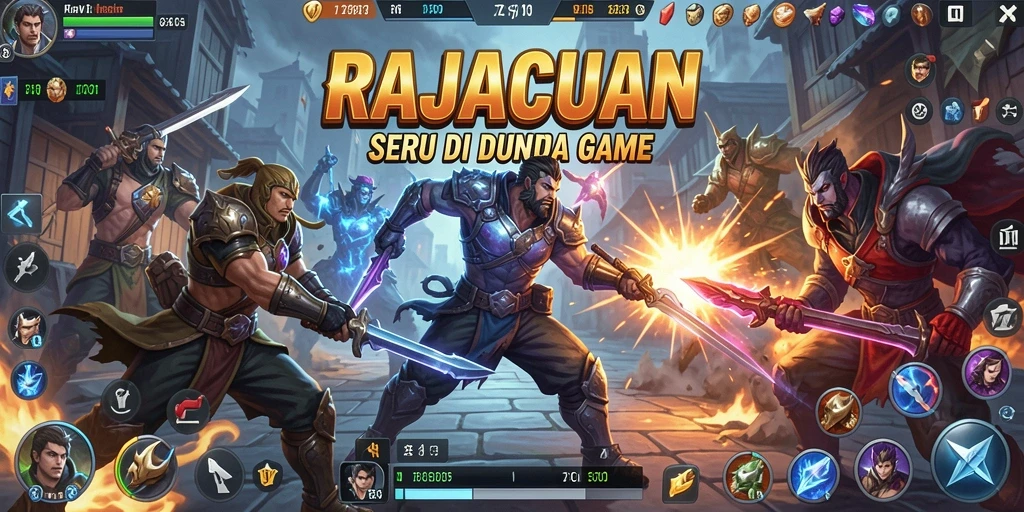 Tampilan gameplay intens saat bertarung di RAJACUAN.