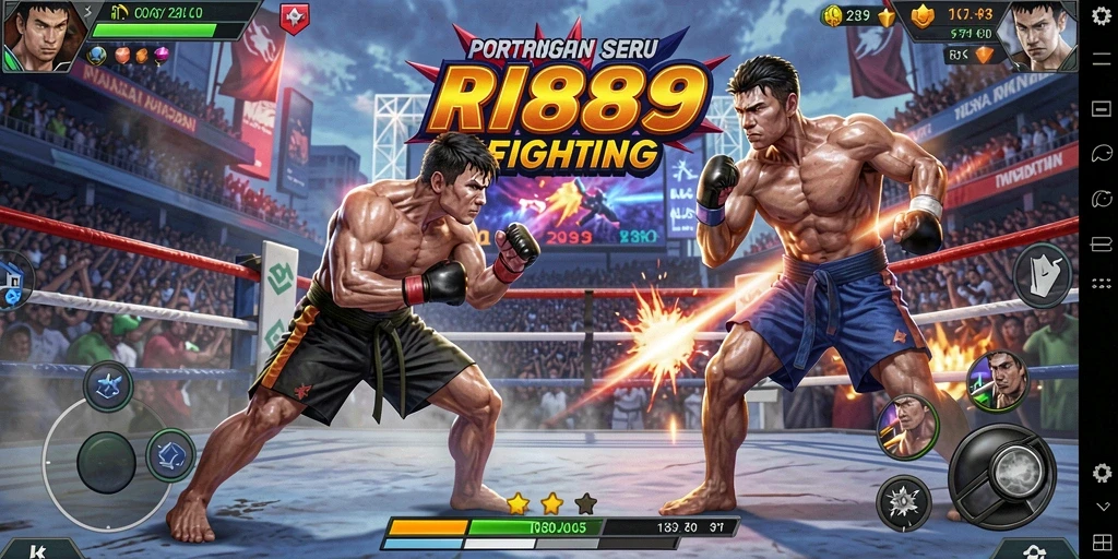 Screenshot gameplay RI889 menunjukkan aksi bertarung yang seru dan dinamis.