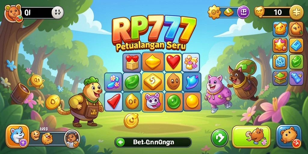 Tampilan gameplay RP777 yang menampilkan keseruan permainan Match-3.