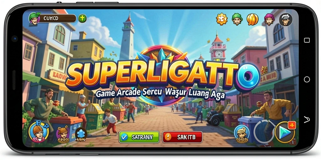 Tampilan gameplay seru dari SUPERLIGATOTO dengan grafis menawan.