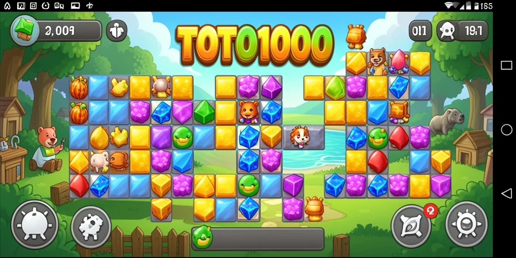 Gameplay seru TOTO1000 menampilkan berbagai puzzle menarik yang menantang.