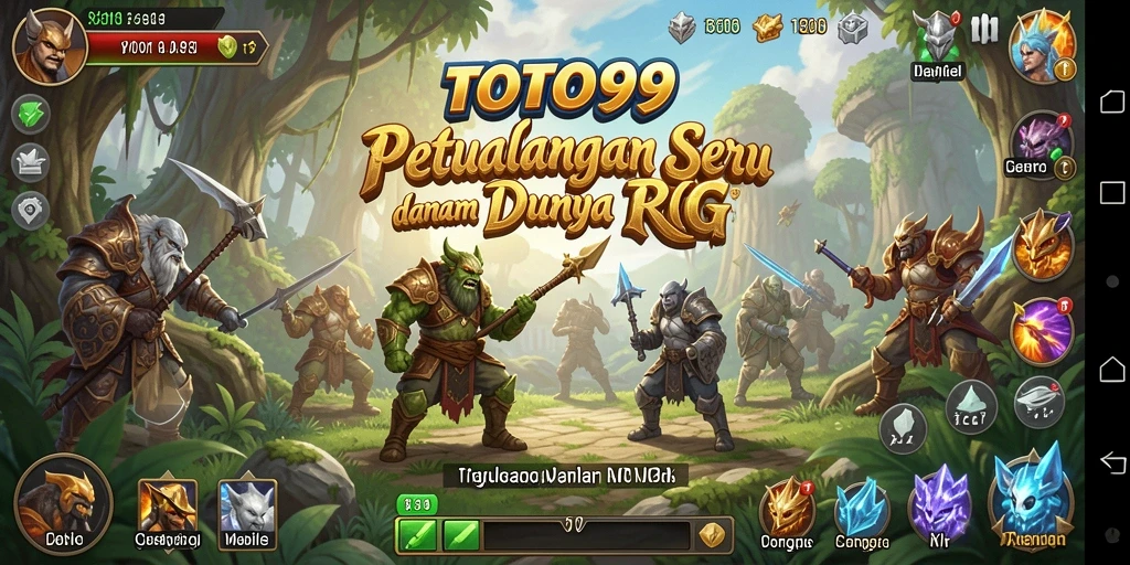 Screenshot menampilkan aksi seru dalam gameplay RPG TOTO99.