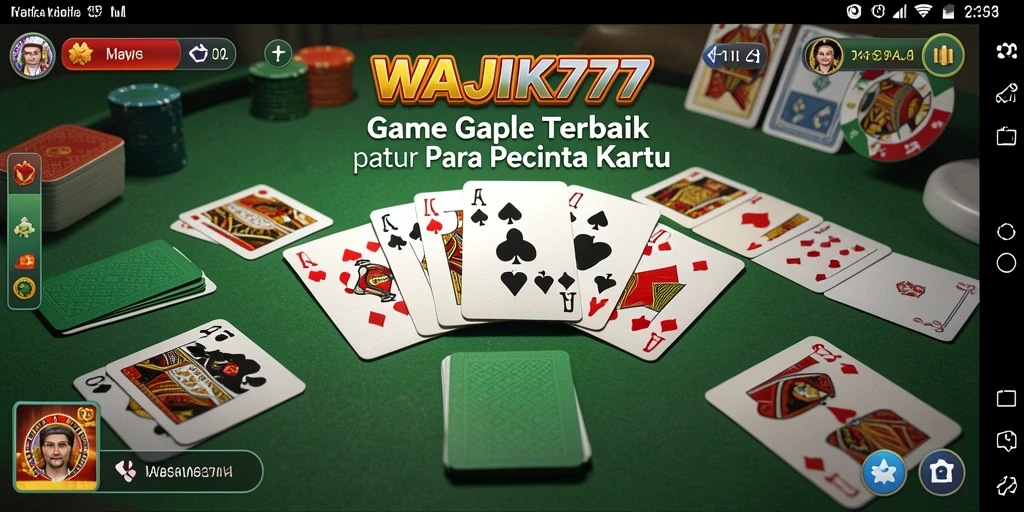 Tampilan gameplay seru dalam WAJIK777 yang menampilkan permainan Gaple.